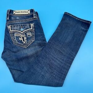 Rock Revival Sukara Crop Women's Size 27‎ Embellished Denim Jeans